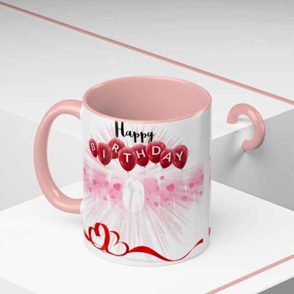 Birthday Celebration Coffee Mug, Fun Pink and Red Design, Gift for Birthdays, Party Decor, Birthday Mug