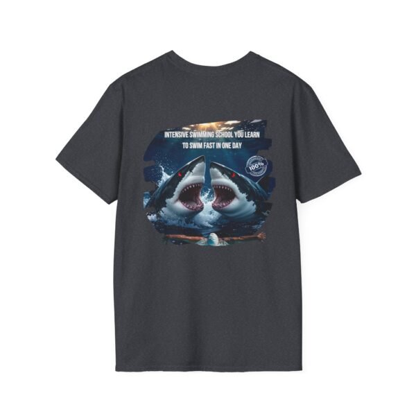 Shark Swim School T-Shirt, Fun For Gift,  Summer Beachwear, Funny Ocean Lover Tee, Unisex Softstyle Apparel