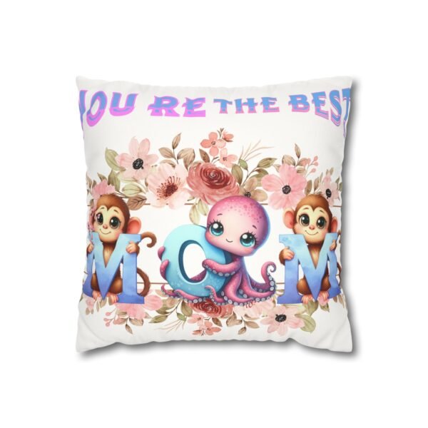 Colorful Mom' Pillowcase, Decorative Cushion Cover, Fun Mom's Room Decor, Cute Gift for Kids, Floral Animal Throw Pillow