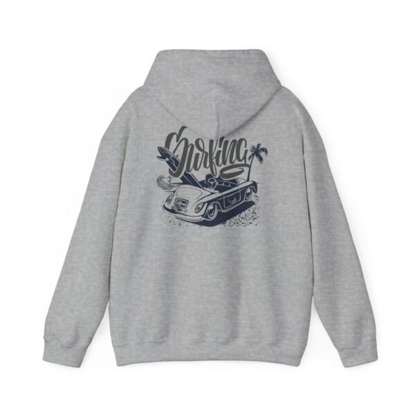Surfing Graphic Hoodie, Unisex Heavy Blend Sweatshirt, Summer Beachwear, Gift for Surfers, Casual Streetwear, Perfect for Vacations