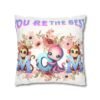 Colorful Mom' Pillowcase, Decorative Cushion Cover, Fun Mom's Room Decor, Cute Gift for Kids, Floral Animal Throw Pillow