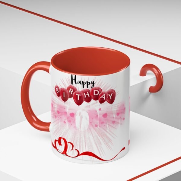Birthday Celebration Coffee Mug, Fun Pink and Red Design, Gift for Birthdays, Party Decor, Birthday Mug