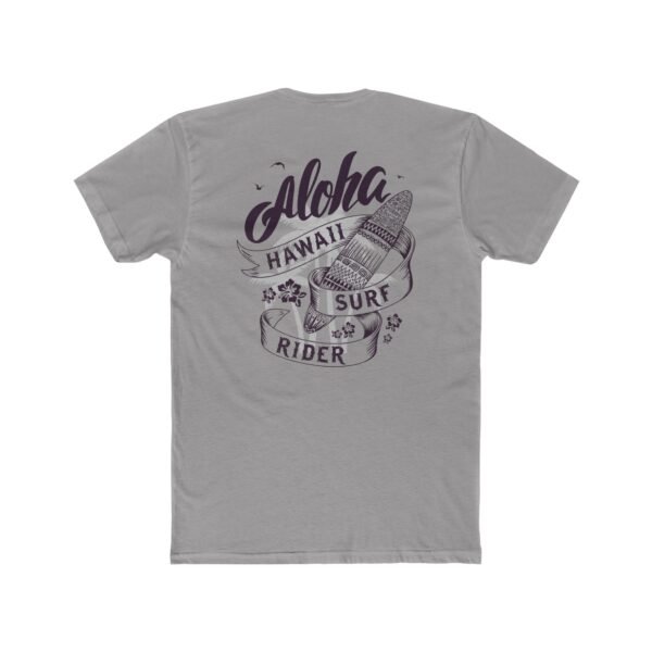 Aloha Hawaii Surf Rider Unisex Cotton T-shirt with design on the back, Beachwear, Summer Fashion, Vacation T-Shirt, Surfing Gift