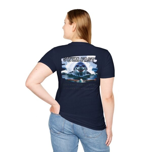 Funny Swim Fast T-Shirt, Unisex Humor, Tee for Ocean Lovers, Beachwear, Gift for Swimmers, Casual Summer Outfit, Shark Theme Shirt