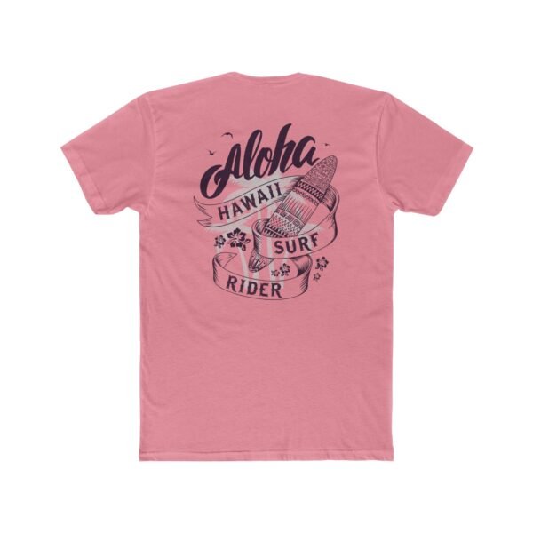 Aloha Hawaii Surf Rider Unisex Cotton T-shirt with design on the back, Beachwear, Summer Fashion, Vacation T-Shirt, Surfing Gift