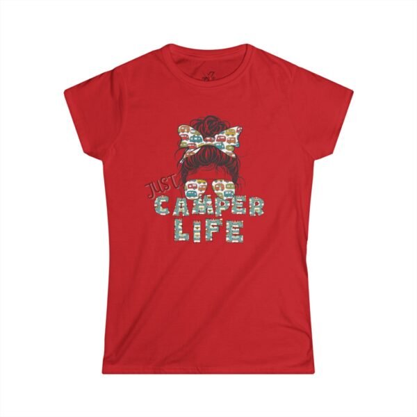 Camper Life Tee, Women's Softstyle T-shirt for Outdoor Lovers, Camping, Adventure, Travel, Gift for Nature Enthusiasts