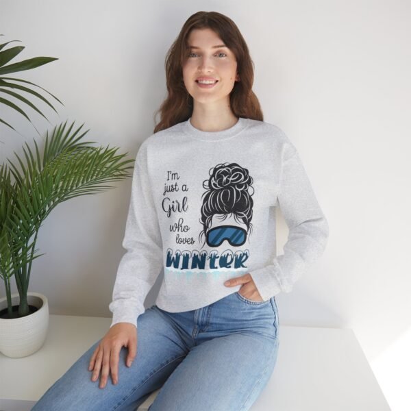 Winter Love Women Sweatshirt, Cozy Crewneck, Winter Apparel, Gift for Her, Ski Lover Sweatshirt