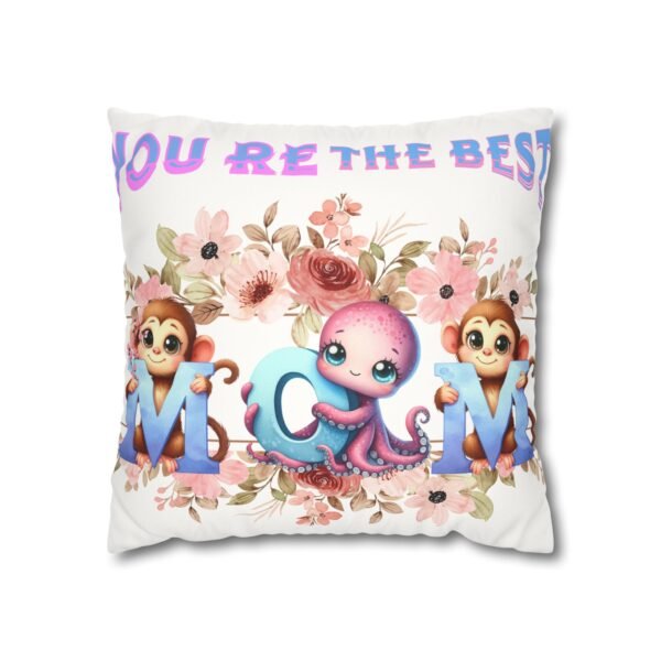 Colorful Mom' Pillowcase, Decorative Cushion Cover, Fun Mom's Room Decor, Cute Gift for Kids, Floral Animal Throw Pillow