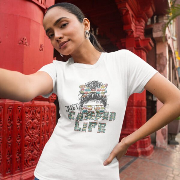 Camper Life Tee, Women's Softstyle T-shirt for Outdoor Lovers, Camping, Adventure, Travel, Gift for Nature Enthusiasts