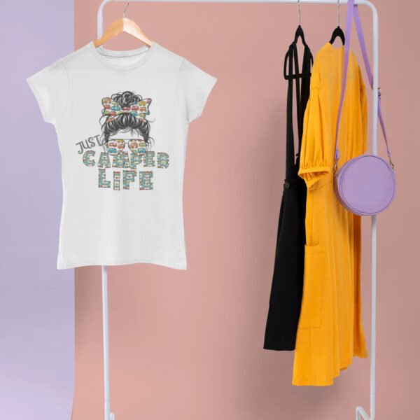 Camper Life Tee, Women's Softstyle T-shirt for Outdoor Lovers, Camping, Adventure, Travel, Gift for Nature Enthusiasts