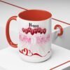 Birthday Celebration Coffee Mug, Fun Pink and Red Design, Gift for Birthdays, Party Decor, Birthday Mug