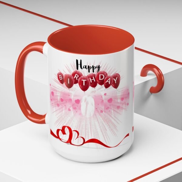 Birthday Celebration Coffee Mug, Fun Pink and Red Design, Gift for Birthdays, Party Decor, Birthday Mug