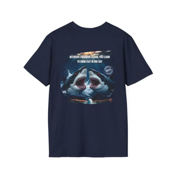 Shark Swim School T-Shirt, Fun For Gift,  Summer Beachwear, Funny Ocean Lover Tee, Unisex Softstyle Apparel
