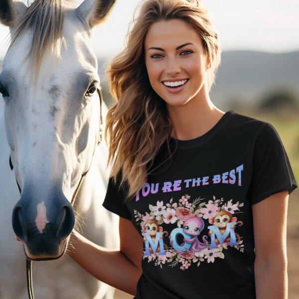 You’re the Best, Women Softstyle T-Shirt, Cute Animal Gift Tee, Birthday, Mother’s Day, Fun Casual Top, Funny Graphic Shirt