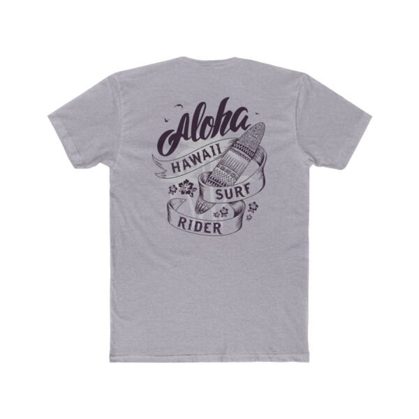 Aloha Hawaii Surf Rider Unisex Cotton T-shirt with design on the back, Beachwear, Summer Fashion, Vacation T-Shirt, Surfing Gift