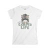 Camper Life Tee, Women's Softstyle T-shirt for Outdoor Lovers, Camping, Adventure, Travel, Gift for Nature Enthusiasts