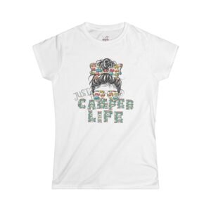 Camper Life Tee, Women's Softstyle T-shirt for Outdoor Lovers, Camping, Adventure, Travel, Gift for Nature Enthusiasts
