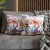 Colorful Mom' Pillowcase, Decorative Cushion Cover, Fun Mom's Room Decor, Cute Gift for Kids, Floral Animal Throw Pillow