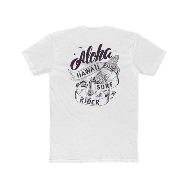Aloha Hawaii Surf Rider Unisex Cotton T-shirt with design on the back, Beachwear, Summer Fashion, Vacation T-Shirt, Surfing Gift