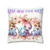 Colorful Mom' Pillowcase, Decorative Cushion Cover, Fun Mom's Room Decor, Cute Gift for Kids, Floral Animal Throw Pillow