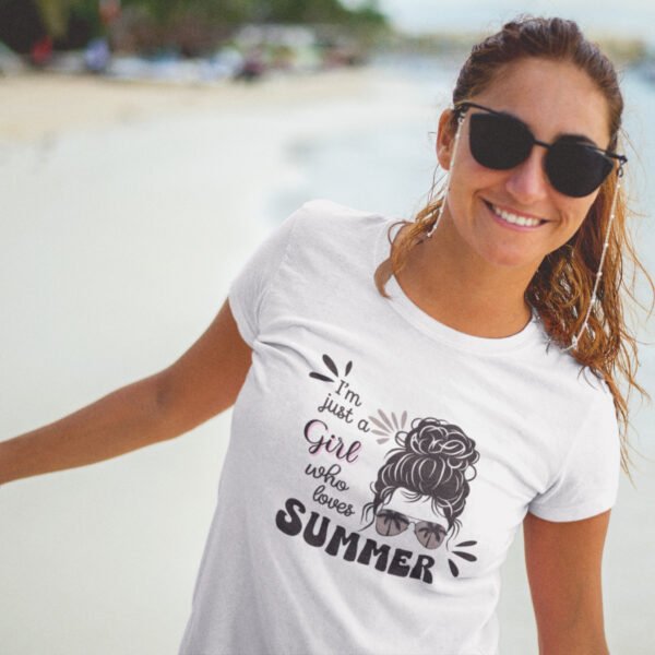 Summer Vibes Girl Tee, Women’s Softstyle Shirt, Summer T-Shirt, Gift for Friends, Summer Outfit, Cute Graphic Tee
