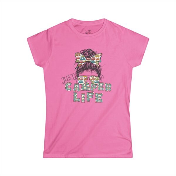 Camper Life Tee, Women's Softstyle T-shirt for Outdoor Lovers, Camping, Adventure, Travel, Gift for Nature Enthusiasts