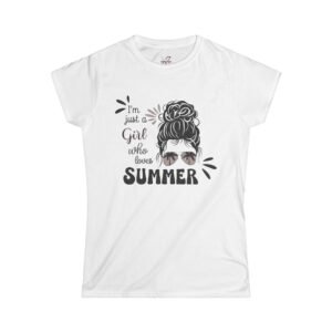 Summer Vibes Girl Tee, Women’s Softstyle Shirt, Summer T-Shirt, Gift for Friends, Summer Outfit, Cute Graphic Tee