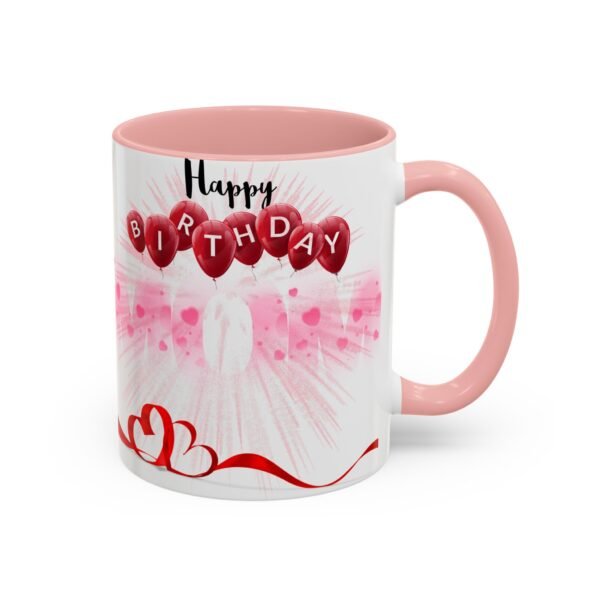 Birthday Celebration Coffee Mug, Fun Pink and Red Design, Gift for Birthdays, Party Decor, Birthday Mug