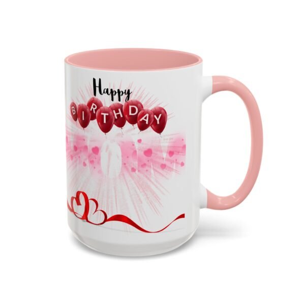 Birthday Celebration Coffee Mug, Fun Pink and Red Design, Gift for Birthdays, Party Decor, Birthday Mug