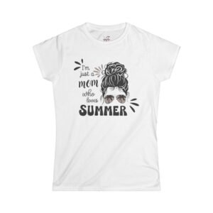 Summer Vibes Mom Tee, Women’s Softstyle Shirt, Summer T-Shirt, Gift for Moms, Summer Outfit, Cute Graphic Tee