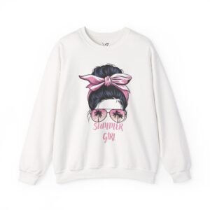 Summer Girl Crewneck Sweatshirt, Trendy Unisex Fashion, Relaxed Style, Perfect Gift for Her, Casual Wear, Beach Vibes