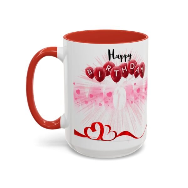 Birthday Celebration Coffee Mug, Fun Pink and Red Design, Gift for Birthdays, Party Decor, Birthday Mug