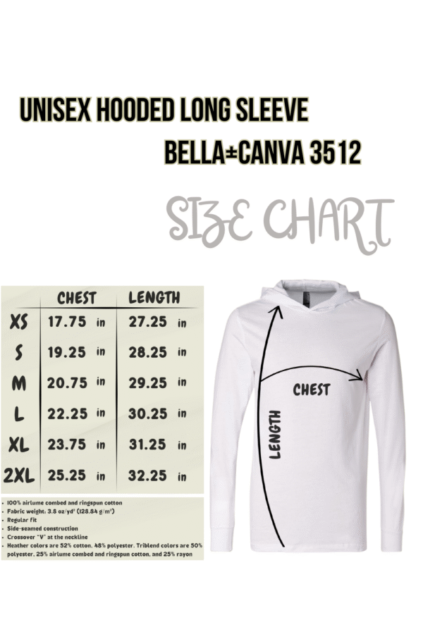 BELLA CANVA 3512 (2) American Girl Women Hooded Long Sleeve Tee, Stylish Pullover for Summer Days, Perfect for Independence Day, Casual Wear, Trendy Gift