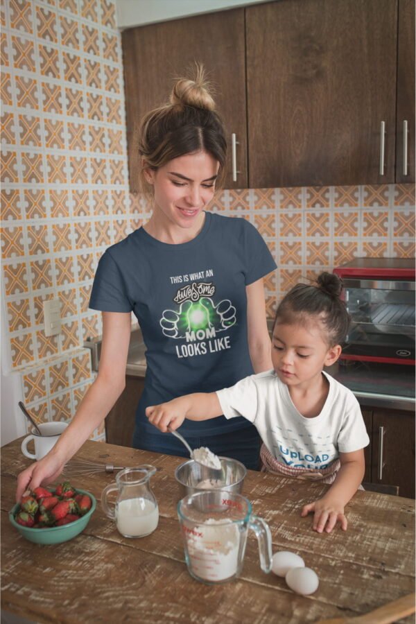 Awesome Mom Women Cotton Crew Tee,  Perfect Gift for Mother's Day, Birthdays, Fun Casual Wear, Family Gatherings, or Celebrations