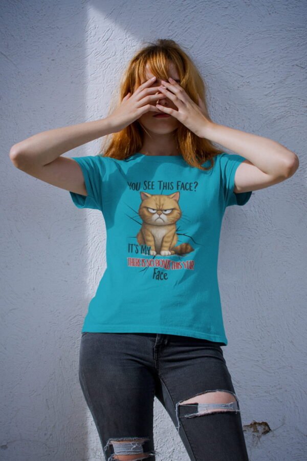 Big Funny Cat Face T-Shirt, Humorous Cat Lover Gift, Grumpy Cat Tee, Gift for Cat Owners, Birthday Apparel, Casual Wear