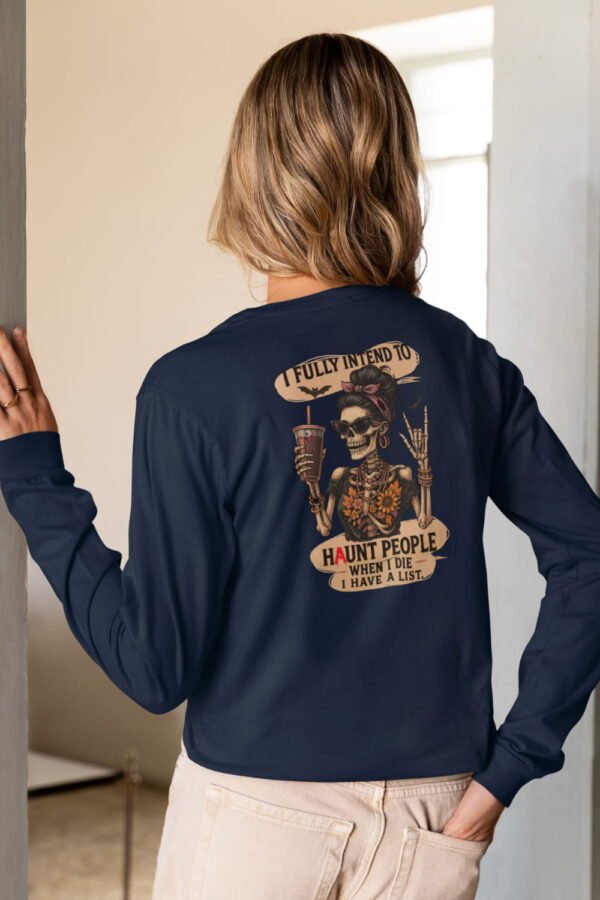 Unisex Ultra Cotton Long Sleeve Tee, Horror Graphic, Perfect for Halloween, Casual Wear, Gift for Ghost Lovers, Comfortable and Stylish