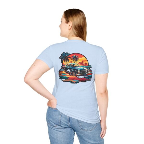 Retro Sunset Car Graphic Unisex T-Shirt, Beach Vibe Tee, Summer Style Shirt, Gift for Car Lovers, Casual Wear, Vintage Aesthetic