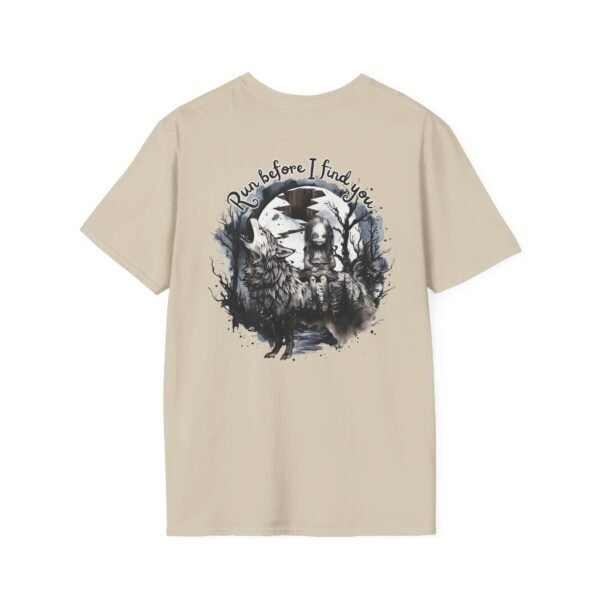 10432249625887534028_2048.jpeg Horror Graphic T-Shirt, Halloween Shirt for Men and Women, Casual Softstyle Tee, Unique Gift for Friends, Run Before I Find You Tee