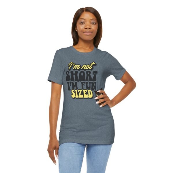 1046465932124841820_2048.jpeg Fun Sized Tee with Whimsical Cat Design, Cute Short Sleeve Shirt for Cat Lovers, Funny Gift for Birthdays, Best Friend Gift, Casual Wear