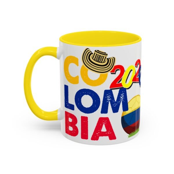 Colombia Soccer Accent Coffee Mug, 2026 World Cup Fan Gift, Sports Enthusiast Mug, Celebration Drinkware, Travel Souvenir
