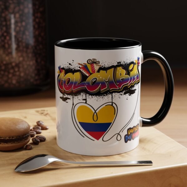 Vibrant Colombia Themed Coffee Mug, Perfect Gift for Travelers, Coffee Lovers, and Celebrations, Unique Design for Everyday Use
