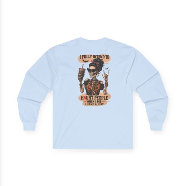 Unisex Ultra Cotton Long Sleeve Tee, Horror Graphic, Perfect for Halloween, Casual Wear, Gift for Ghost Lovers, Comfortable and Stylish