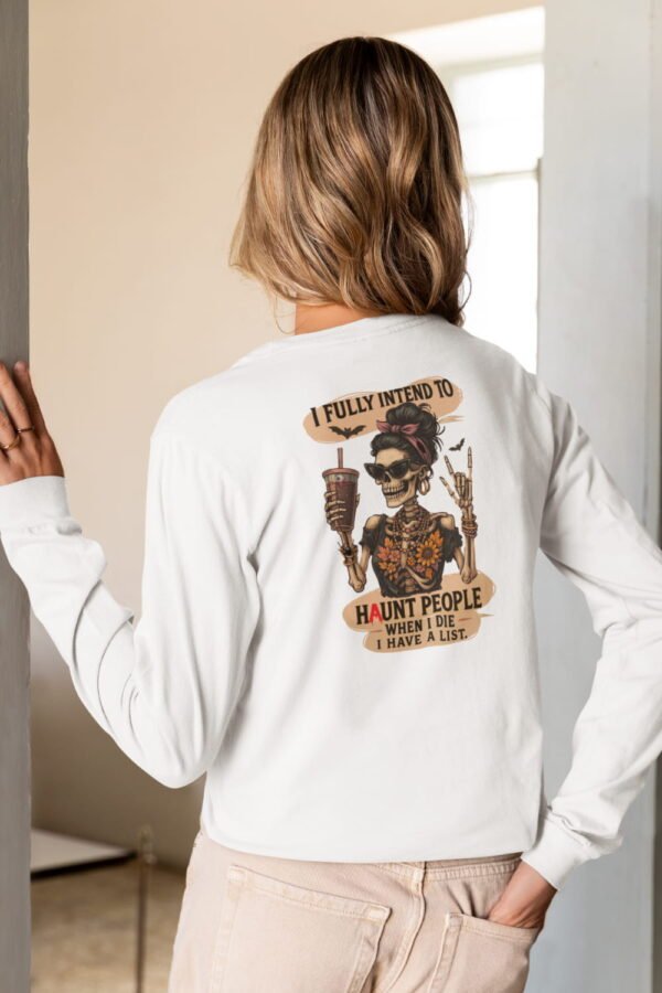 Unisex Ultra Cotton Long Sleeve Tee, Horror Graphic, Perfect for Halloween, Casual Wear, Gift for Ghost Lovers, Comfortable and Stylish