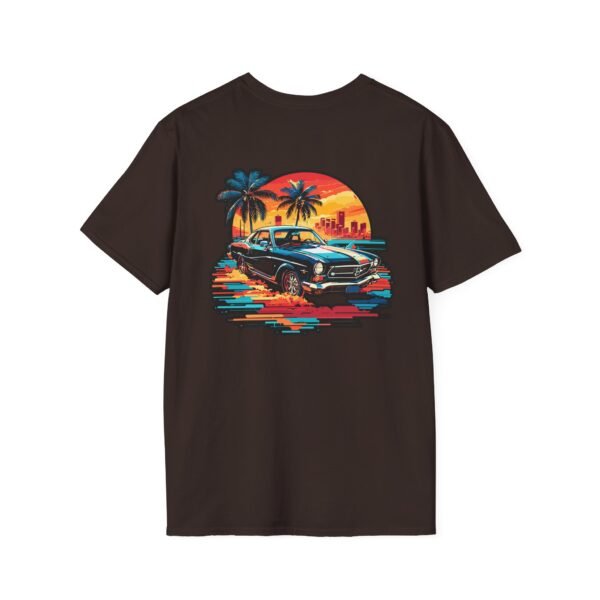 Retro Sunset Car Graphic Unisex T-Shirt, Beach Vibe Tee, Summer Style Shirt, Gift for Car Lovers, Casual Wear, Vintage Aesthetic