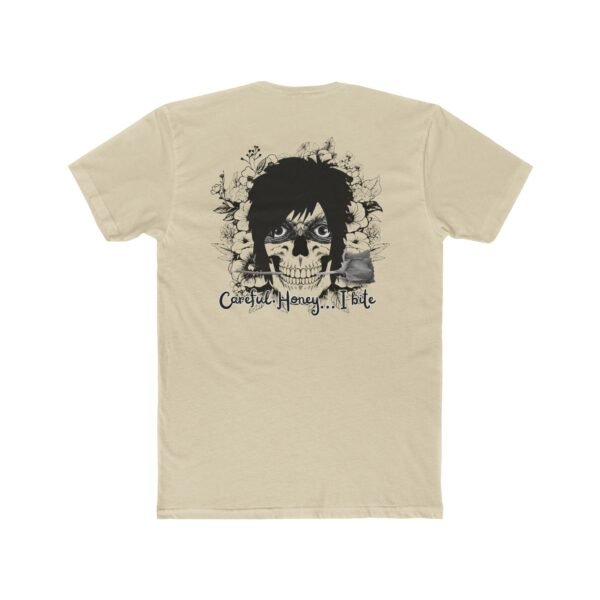 11424956727555187717_2048.jpeg Skull Graphic Unisex Tee, Careful Honey... I Bite, Boho Style, Casual Wear, Gift for Her, Music Festival, Halloween