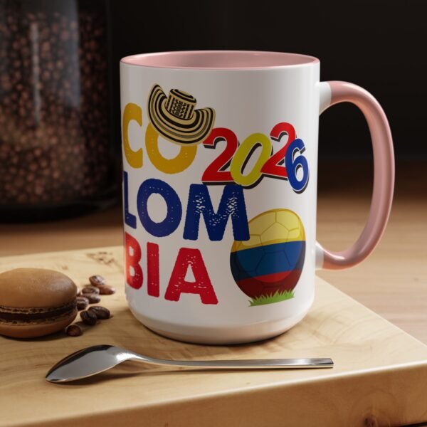 Colombia Soccer Accent Coffee Mug, 2026 World Cup Fan Gift, Sports Enthusiast Mug, Celebration Drinkware, Travel Souvenir