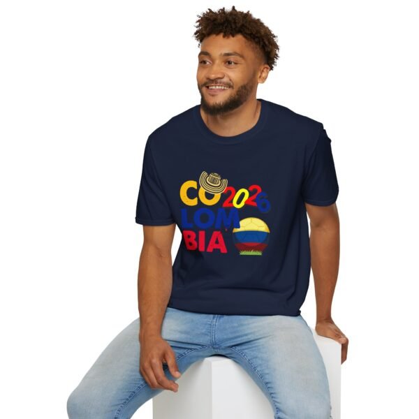 11616464521434075949_2048.jpeg Colombia National Pride T-Shirt, Unisex Softstyle Tee, Travel Souvenir Shirt, Festival Apparel, Colombian Celebration Shirt