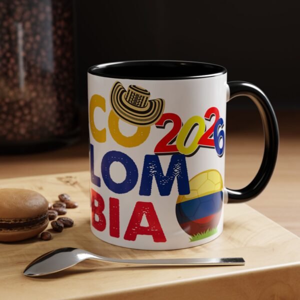 Colombia Soccer Accent Coffee Mug, 2026 World Cup Fan Gift, Sports Enthusiast Mug, Celebration Drinkware, Travel Souvenir