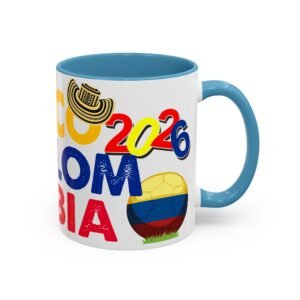 Colombia Soccer Accent Coffee Mug, 2026 World Cup Fan Gift, Sports Enthusiast Mug, Celebration Drinkware, Travel Souvenir