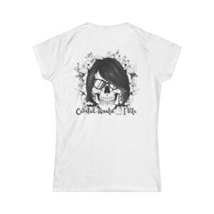 Personalized Women's Skull Graphic Tee, Perfect for Rock Fans, Casual Wear, Concerts, Halloween, An edgy style to express individuality